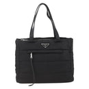 PRADA Tote Bag Nylon Black Silver Auth BA11792A-13