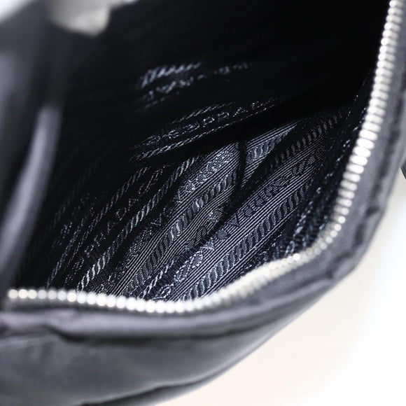 PRADA Tote Bag Nylon Black Silver Auth BA11792A