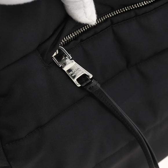 PRADA Tote Bag Nylon Black Silver Auth BA11792A