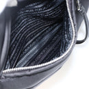 PRADA Tote Bag Nylon Black Silver Auth BA11792A-29