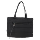PRADA Tote Bag Nylon Black Silver Auth BA11792A-2
