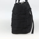 PRADA Tote Bag Nylon Black Silver Auth BA11792A-4