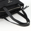 PRADA Tote Bag Nylon Black Silver Auth BA11792A-7