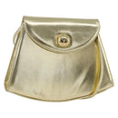 Salvatore Ferragamo Shoulder Bag Leather Gold Tone Auth BA11796A-1