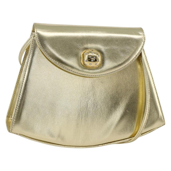 Salvatore Ferragamo Shoulder Bag Leather Gold Tone Auth BA11796A