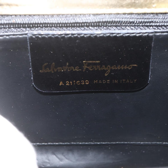 Salvatore Ferragamo Shoulder Bag Leather Gold Tone Auth BA11796A