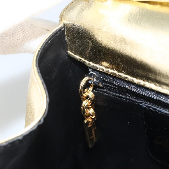 Salvatore Ferragamo Shoulder Bag Leather Gold Tone Auth BA11796A