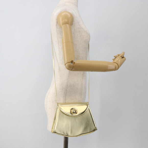 Salvatore Ferragamo Shoulder Bag Leather Gold Tone Auth BA11796A