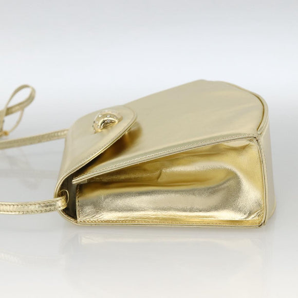 Salvatore Ferragamo Shoulder Bag Leather Gold Tone Auth BA11796A