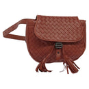 BOTTEGA VENETA INTRECCIATO Waist bag Leather Brown Auth BA118-1