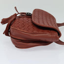 BOTTEGA VENETA INTRECCIATO Waist bag Leather Brown Auth BA118-4