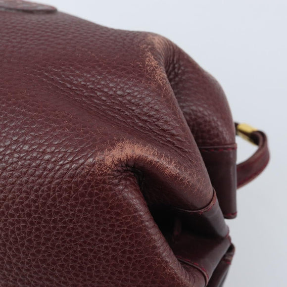 GUCCI Shoulder Bag Leather Bordeaux Gold 007 115 5770 Auth BA11806