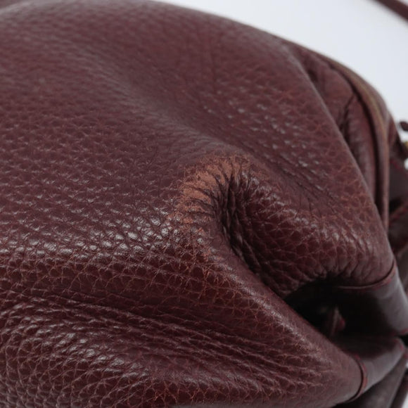 GUCCI Shoulder Bag Leather Bordeaux Gold 007 115 5770 Auth BA11806