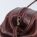 GUCCI Shoulder Bag Leather Bordeaux Gold 007 115 5770 Auth BA11806-17