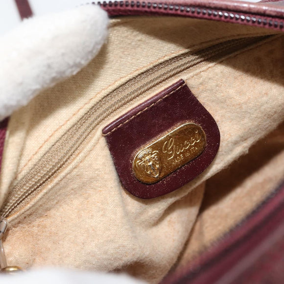 GUCCI Shoulder Bag Leather Bordeaux Gold 007 115 5770 Auth BA11806