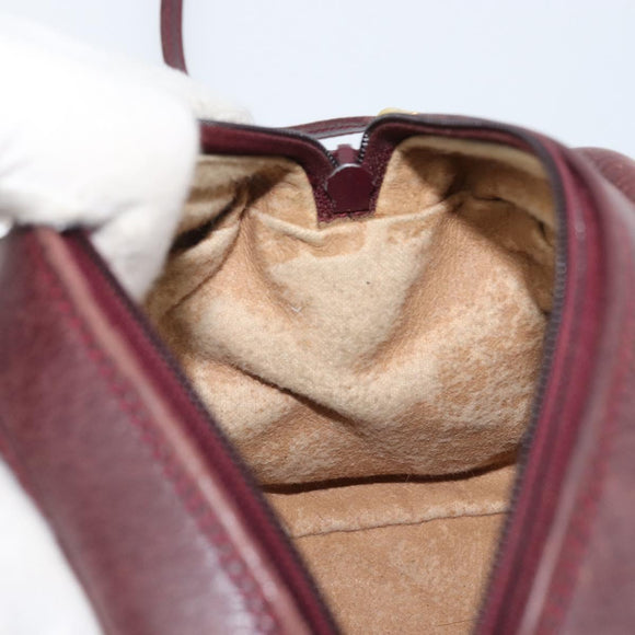 GUCCI Shoulder Bag Leather Bordeaux Gold 007 115 5770 Auth BA11806