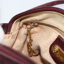 GUCCI Shoulder Bag Leather Bordeaux Gold 007 115 5770 Auth BA11806-22