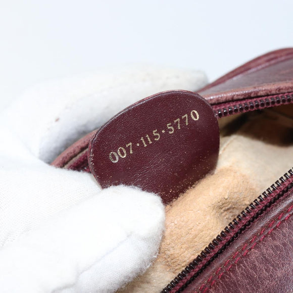 GUCCI Shoulder Bag Leather Bordeaux Gold 007 115 5770 Auth BA11806