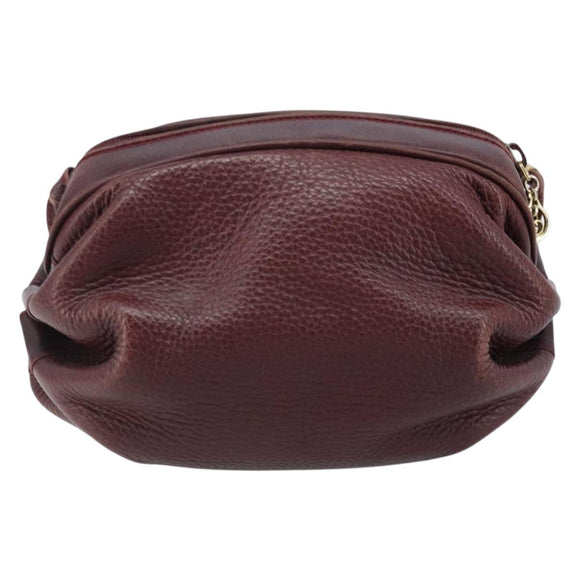 GUCCI Shoulder Bag Leather Bordeaux Gold 007 115 5770 Auth BA11806