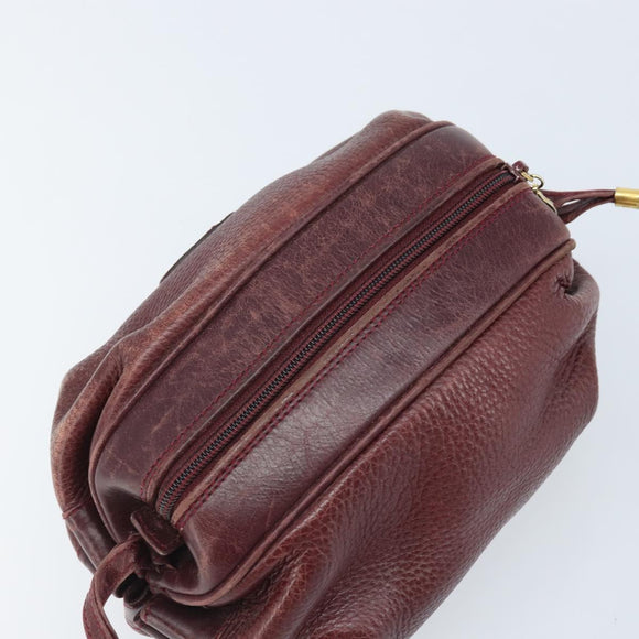 GUCCI Shoulder Bag Leather Bordeaux Gold 007 115 5770 Auth BA11806