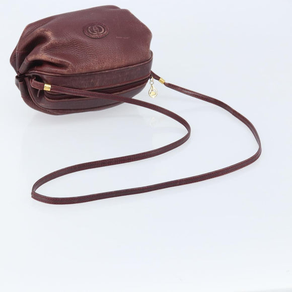GUCCI Shoulder Bag Leather Bordeaux Gold 007 115 5770 Auth BA11806