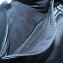 BALLY Quilted Hand Bag Leather Black Gold Auth BA1181-22