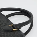 BALLY Quilted Hand Bag Leather Black Gold Auth BA1181-14