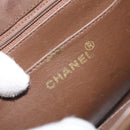 CHANEL Chain Shoulder Bag Suede Brown Gold CC Auth BA11810-16