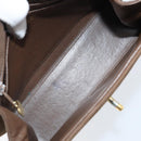 CHANEL Chain Shoulder Bag Suede Brown Gold CC Auth BA11810-17