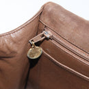 CHANEL Chain Shoulder Bag Suede Brown Gold CC Auth BA11810-20