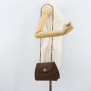 CHANEL Chain Shoulder Bag Suede Brown Gold CC Auth BA11810-24