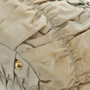 PRADA Gathered Hand Bag Nylon 2way Beige Gold Auth BA11812A-17