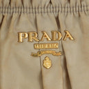 PRADA Gathered Hand Bag Nylon 2way Beige Gold Auth BA11812A-22