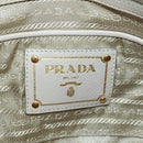 PRADA Gathered Hand Bag Nylon 2way Beige Gold Auth BA11812A-24