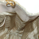 PRADA Gathered Hand Bag Nylon 2way Beige Gold Auth BA11812A-26