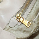 PRADA Gathered Hand Bag Nylon 2way Beige Gold Auth BA11812A-28