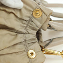 PRADA Gathered Hand Bag Nylon 2way Beige Gold Auth BA11812A-8