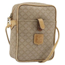 CELINE Macadam Canvas Shoulder Bag PVC Beige Gold Auth BA11820-1