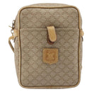 CELINE Macadam Canvas Shoulder Bag PVC Beige Gold Auth BA11820-2