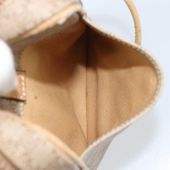 CELINE Macadam Canvas Shoulder Bag PVC Beige Gold Auth BA11820