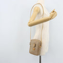 CELINE Macadam Canvas Shoulder Bag PVC Beige Gold Auth BA11820-23