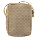 CELINE Macadam Canvas Shoulder Bag PVC Beige Gold Auth BA11820-3
