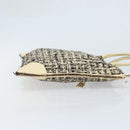 PRADA Hand Bag Tweed Beige Silver Auth BA11824A-3