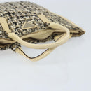 PRADA Hand Bag Tweed Beige Silver Auth BA11824A-7