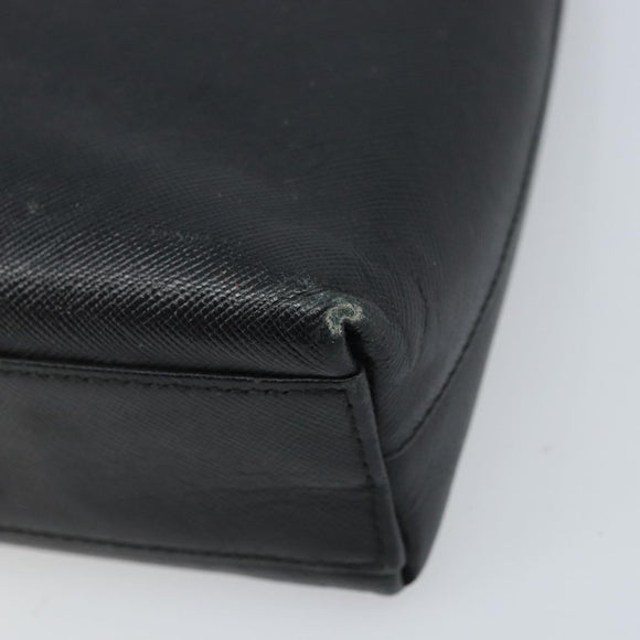Salvatore Ferragamo Gancini Shoulder Bag Leather Black Gold Auth BA11825