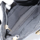 Salvatore Ferragamo Gancini Shoulder Bag Leather Black Gold Auth BA11825-11