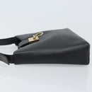 Salvatore Ferragamo Gancini Shoulder Bag Leather Black Gold Auth BA11825-4