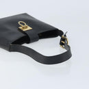 Salvatore Ferragamo Gancini Shoulder Bag Leather Black Gold Auth BA11825-7