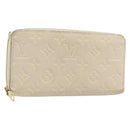LOUIS VUITTON Monogram Empreinte Zippy Long Wallet White TN0146 LV Auth BA11828-1