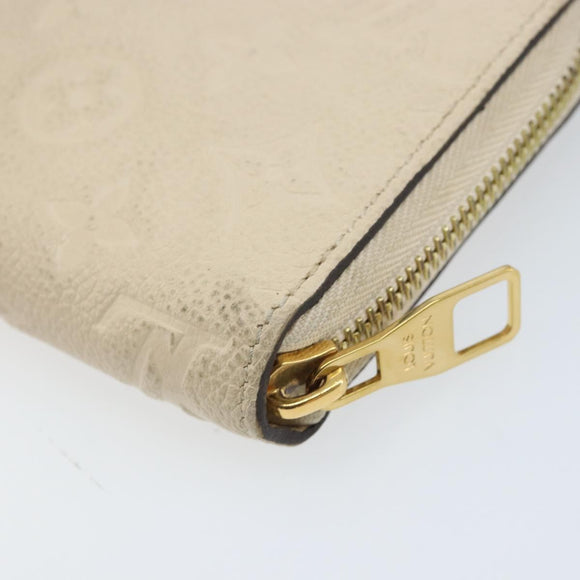 LOUIS VUITTON Monogram Empreinte Zippy Long Wallet White TN0146 LV Auth BA11828